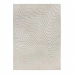 Flair Rugs Kurzflorteppich Channel - Viskose - Creme - 160 x 230 cm