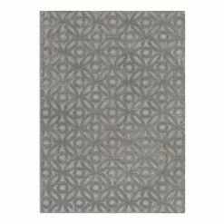 Flair Rugs Kurzflorteppich Clarissa - Viskose - Silber - 160 x 230 cm