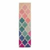 Flair Rugs Läufer Rosella - Wolle - Pink / Blau