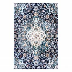 Flair Rugs Kurzflorteppich Jaleh - Polyester - Navy - 160 x 230 cm