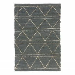 Flair Rugs Kurzflorteppich Rhombi - Jute - Jeansblau - 120 x 170 cm