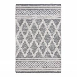 Flair Rugs Kurzflorteppich Larache - Baumwolle - Grau - 120 x 170 cm