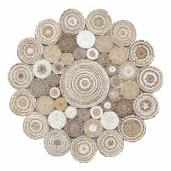 Top Square Kurzflorteppich Radius - Jute - Mehrfarbig