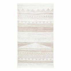 Top Square Kurzflorteppich Median - Baumwolle - Beige - 120 x 180 cm