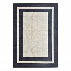 Top Square Kurzflorteppich Black Frame - Samt / Polyester - Mehrfarbig - 80 x 200 cm