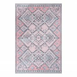 Top Square Kurzflorteppich Soul III - Polyester - Pink