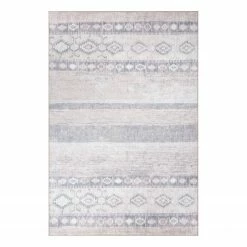 Top Square Kurzflorteppich Soul V - Polyester - Weiß / Grau