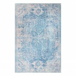 Top Square Kurzflorteppich Giverny - Polyester - Blau - 230 x 330 cm