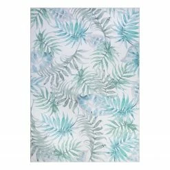 Top Square Kurzflorteppich Funk III - Polyester - Blau / Weiß