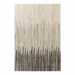 INSTYLE by Kayoom Fellteppich Ravi 300 - Rinderfell - Creme / Schwarz - 80 x 150 cm