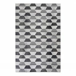 Gino Falcone Kurzflorteppich Serena V - Polyester - Grau - 50 x 80 cm