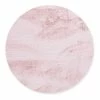 Gino Falcone Hochflorteppich Sara II - Polyester - Rosa - Durchmesser: 120 cm