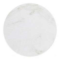 Gino Falcone Hochflorteppich Sara II - Polyester - Weiß - Durchmesser: 60 cm