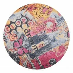 Gino Falcone Kurzflorteppich Cosima 109 I - Polyester / Baumwolle - Mehrfarbig - Durchmesser: 100 cm