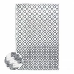 Butlers In-/Outdoorteppich COLOUR CLASH Mosaik I - Polypropylen / recyceltes Material - Grau - 120 x 180 cm