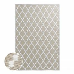 Butlers Outdoorteppich COLOUR CLASH Rauten II - Polypropylen - Natur - 118 x 180 cm