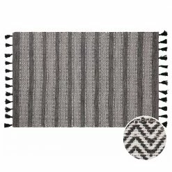 Butlers In-/ Outdoorteppich DEJA VU III - PET - Schwarz / Weiß