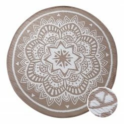 Butlers In-/ Outdoorteppich COLOUR CLASH Flora - Polypropylen - Natur / Weiß