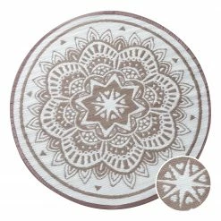 Butlers Outdoorteppich COLOUR CLASH Streifen II - Polypropylen - Natur / Weiß