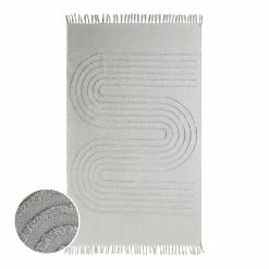 Butlers Kurzflorteppich COTTON WAY - Baumwolle - Hellgrau