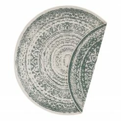 Freundin Home Collection In-/Outdoor Wendeteppich Rosica - Polypropylen - Grün - Durchmesser: 140 cm