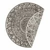 Freundin Home Collection In-/Outdoor Wendeteppich Lilja - Polypropylen - Schwarz - Durchmesser: 140 cm