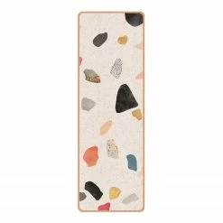 Bilderwelten Läufer/Yogamatte Terrazzo - Oberfläche: Kork / Unterseite: Naturkautschuk - Weiß