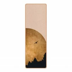 Bilderwelten Läufer/Yogamatte Goldmond im Wald - Oberfläche: Kork / Unterseite: Naturkautschuk - Gold