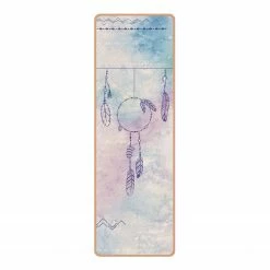 Bilderwelten Läufer/Yogamatte Federschmuck - Oberfläche: Kork / Unterseite: Naturkautschuk - Pink