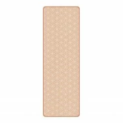 Bilderwelten Läufer/Yogamatte Blumenstempel - Oberfläche: Kork / Unterseite: Naturkautschuk - Orange