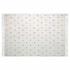 Top Square Kurzflorteppich Meri - Baumwolle - Weiß