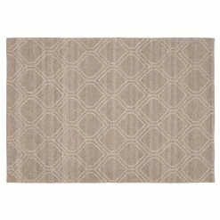 Top Square Wollteppich Sybil II - Wolle / Nylon / Baumwolle - Dunkelbraun