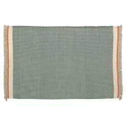 Top Square Wollteppich Nam - Wolle / Baumwolle - Hellblau