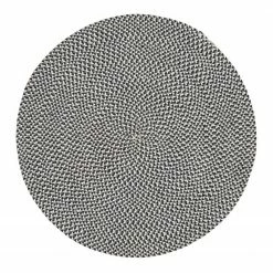 Top Square In-/Outdoorteppich Rodhe - Polyethylenterephthalat - Dunkelgrau - Durchmesser: 100 cm