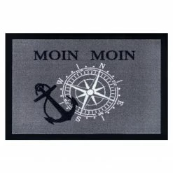 Hanse Home Fußmatte Moin Moin - Polyamide - Anthrazit / Schwarz