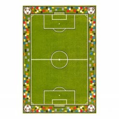 Hanse Home Kinderteppich Soccer Pitch - Polypropylen-Heatset - Grün / Weiß - 200 x 290 cm