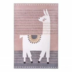 Hanse Home Kinderteppich Alpaca Dolly - Polypropylen-Heatset - Grau / Pink - 200 x 290 cm
