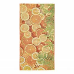 SANSIBAR In-/ Outdoorläufer Rantum Beach 001 - Kunstfaser - Orange