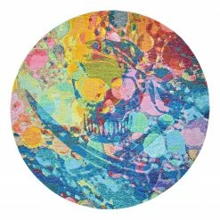 SANSIBAR Kurzflorteppich Keitum 006 II - Polyester / Baumwolle - Mehrfarbig - Durchmesser: 100 cm