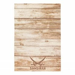 SANSIBAR Kurzflorteppich Keitum 009 I - Polyester / Baumwolle - Braun - 60 x 90 cm