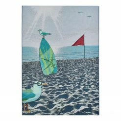 SANSIBAR In-/ Outdoorteppich Rantum Beach 021 - Kunstfaser - Mehrfarbig - 60 x 100 cm