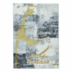 SANSIBAR In-/ Outdoorteppich Rantum Beach 028 - Kunstfaser - Türkis - 160 x 230 cm