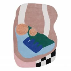 Tom Tailor Kurzflorteppich Oranges & Combs - Schurwolle - Mehrfarbig - 140 x 140 cm