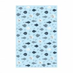 Bilderwelten Skandinavische Fische in Pastellblau - 60 x 90 cm - Durchmesser: 90 cm