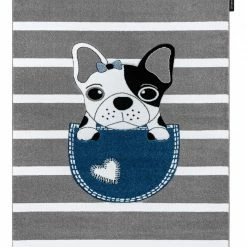 RugsX Kinderteppich PETIT BULLDOGGE grau - 180 x 270 cm