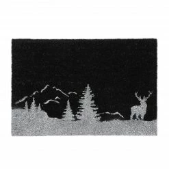 Relaxdays Kokos Fußmatte mit Waldmotiv