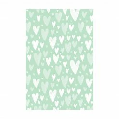 Bilderwelten Kleine und große weiße Herzen auf Grün - 80 x 120 cm - Durchmesser: 120 cm