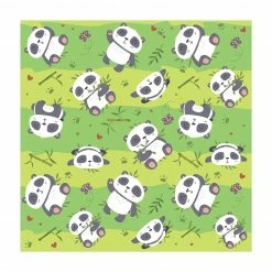 Bilderwelten Süße Pandabären auf Grüner Wiese - 40 x 40 cm - Durchmesser: 40 cm