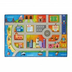 Relaxdays Spielteppich Straße Großstadt