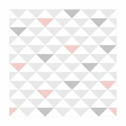 Bilderwelten No.YK65 Dreiecke Grau Weiß Rosa - 220 x 220 cm - Durchmesser: 220 cm
